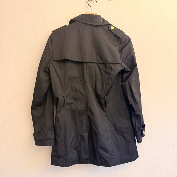 Michael Kors Women's Black Full Zip Trench Coat Size Small - Picture 2 of 6